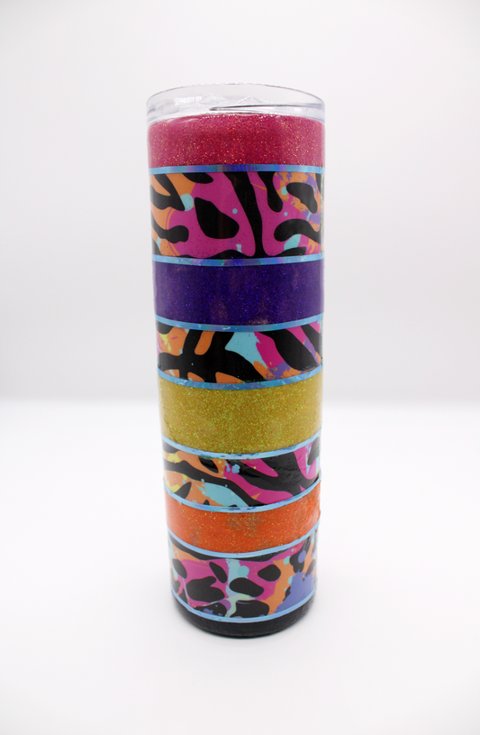 Cheetah + Rainbow Stainless Steel Tumbler
