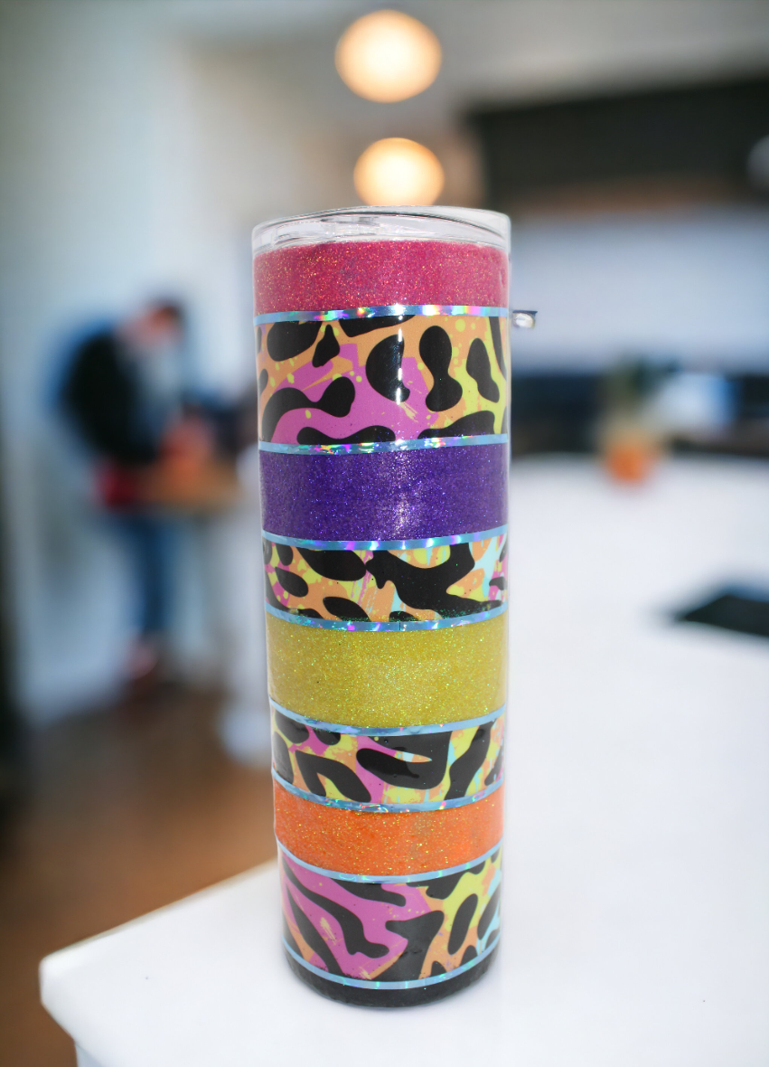 Cheetah + Rainbow Stainless Steel Tumbler