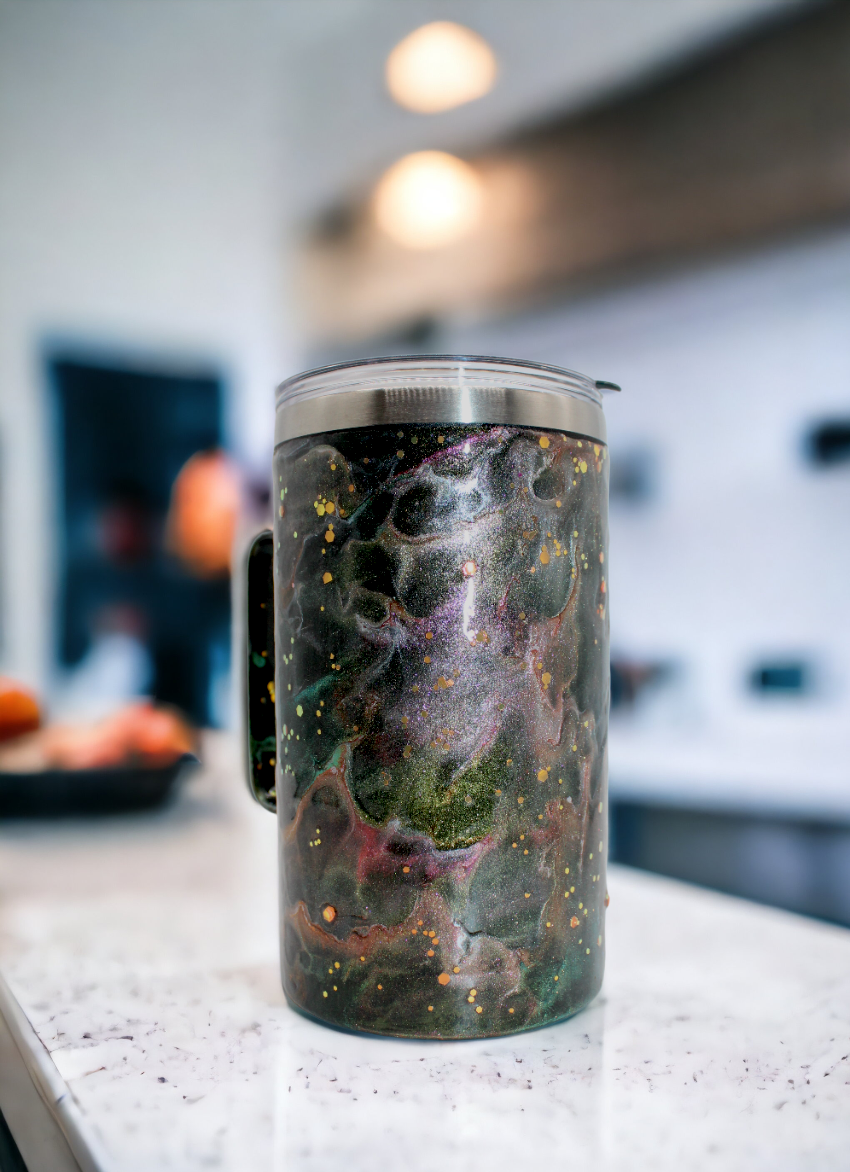 Marble Stainless Steel Tumbler with Handle