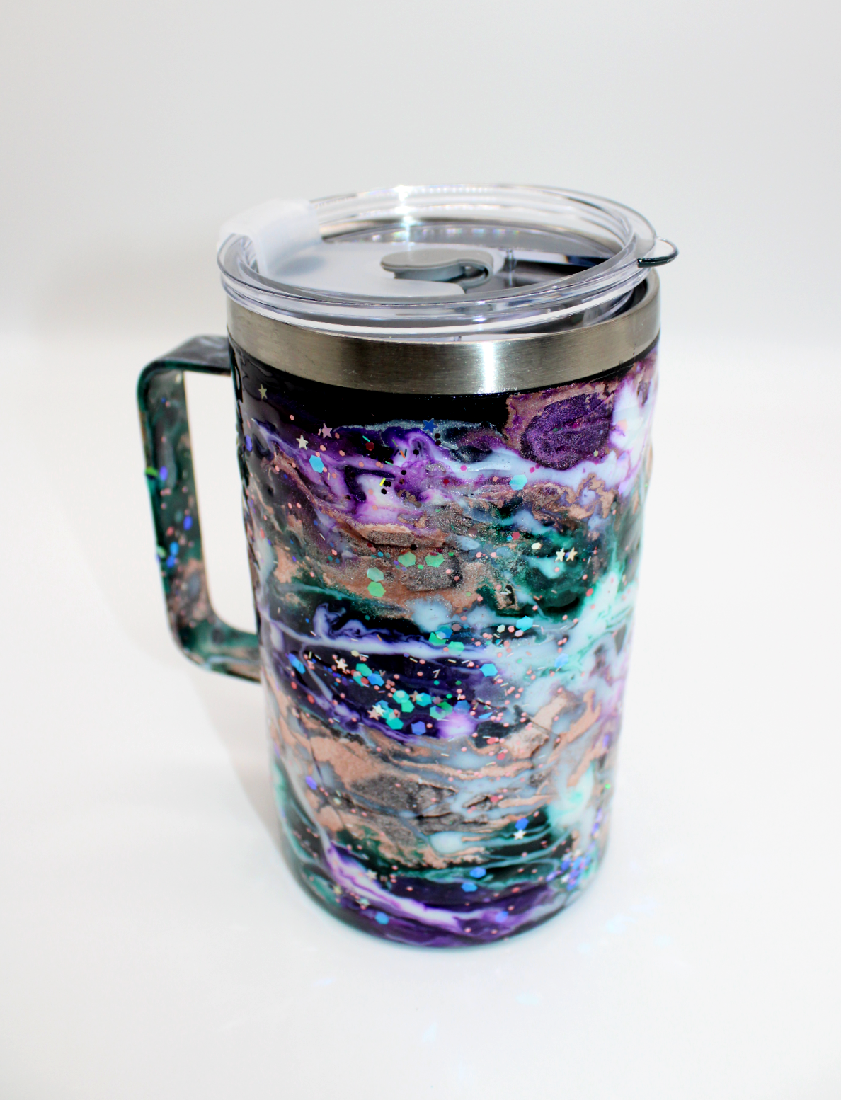 Marble Stainless Steel Tumbler with Handle