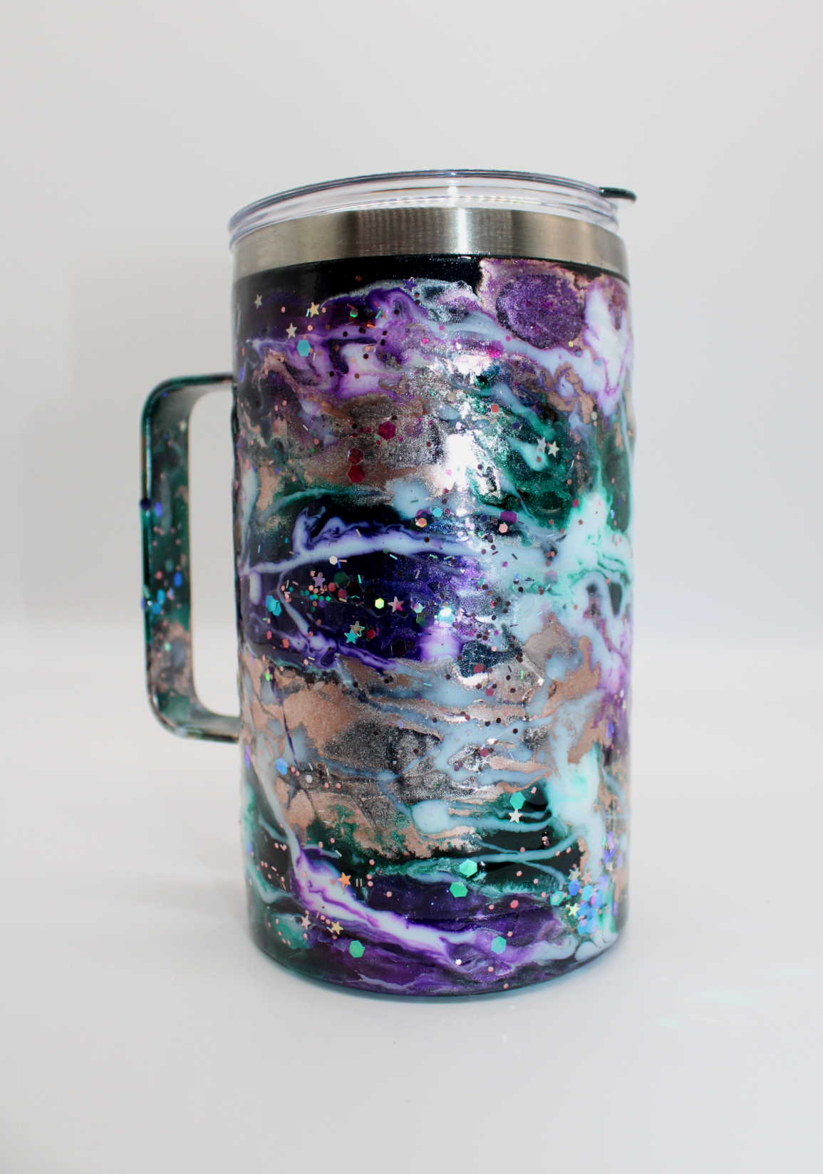 Marble Stainless Steel Tumbler with Handle